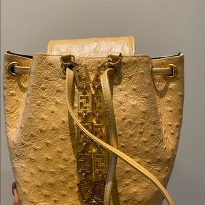 Vintage Versace Small Ostrich Backpack